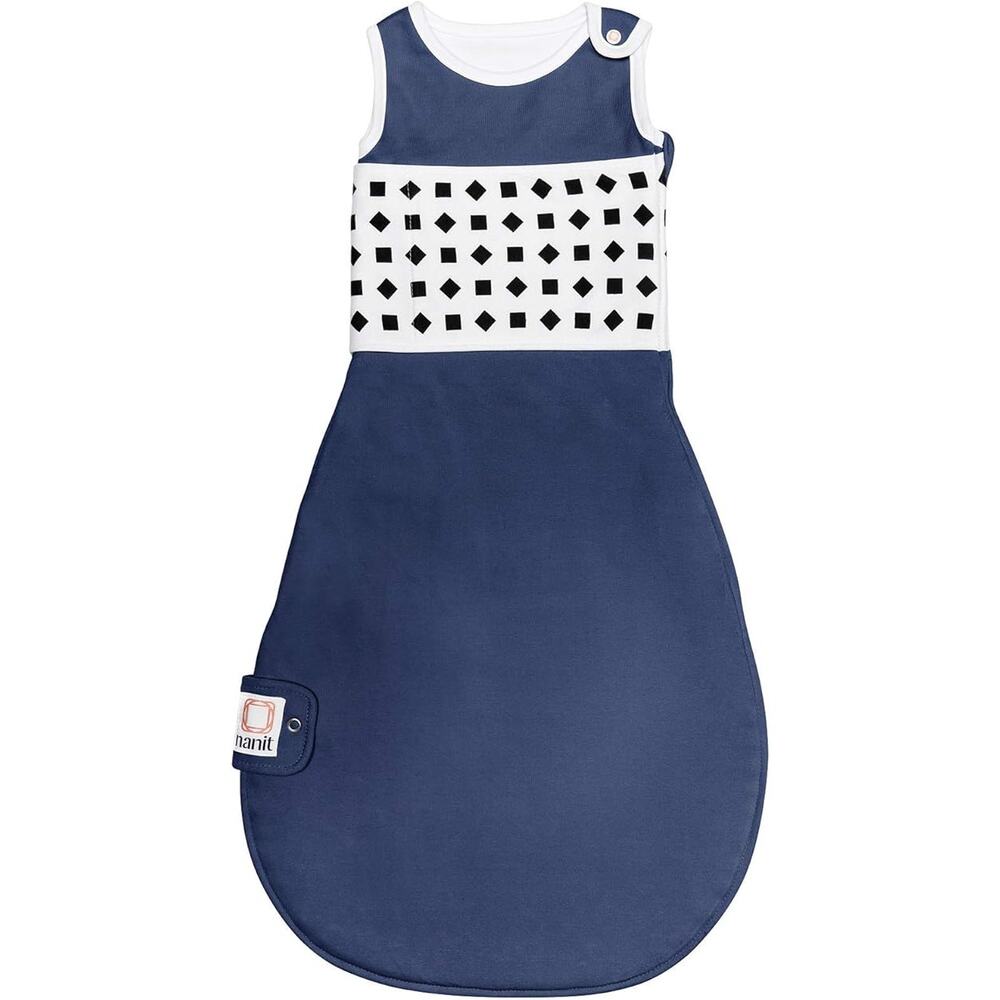 Nanit Breathing Wear Sleeping Bag Cotton Baby Sleep Sack Blue White Size 6-12M